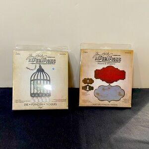 Sizzix dies by Jim Holtz Movers and & Shapes and Caged Bird.